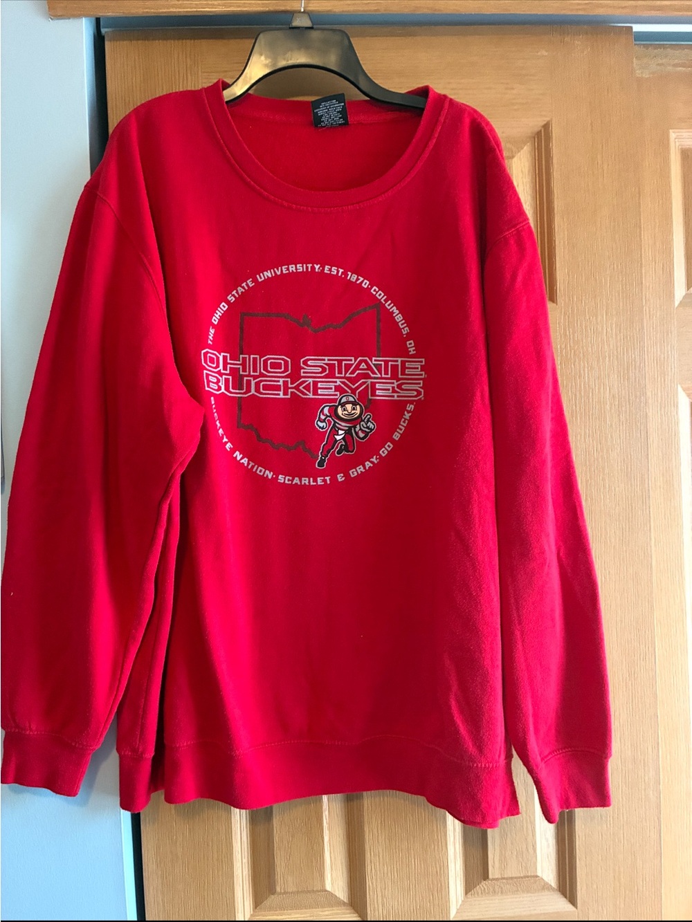 Colosseum Red Ohio State Buckeyes Crewneck Sweatshirt